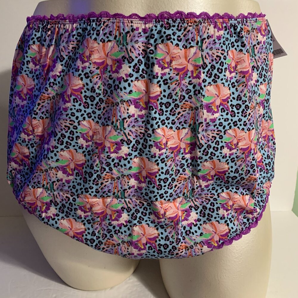 On The Plus Side Panties Underwear Making It Big MIB Floral Leopard Lace Plus 5X